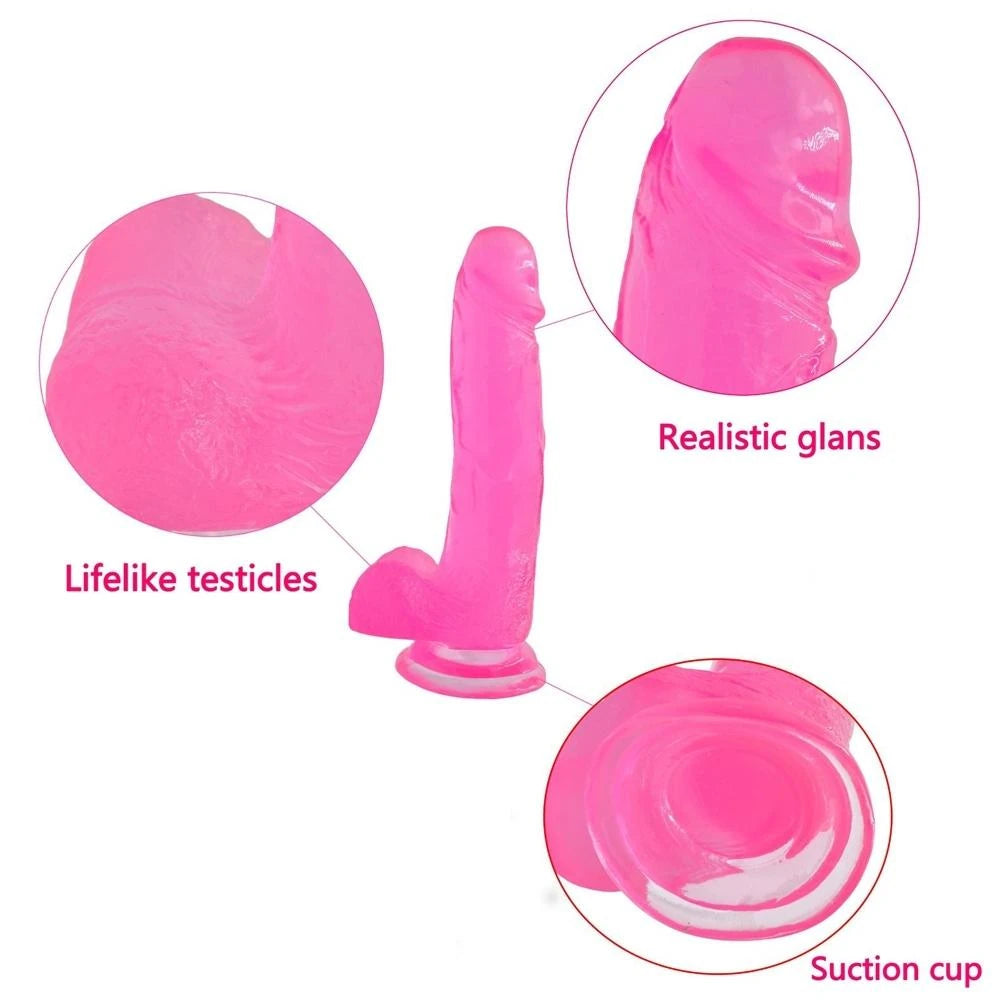 Lovetoy Jelly Studs Pink Large 20 cm Belden Bağlamalı Jel Dildo LV3100