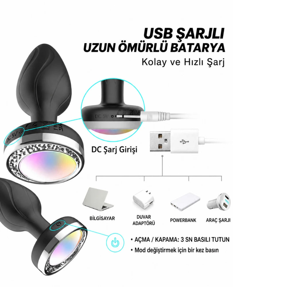 Frowzer The Anal Fantasy Aticon Telefon Kontrollü Led Işıklı Titreşimli Anal Plug