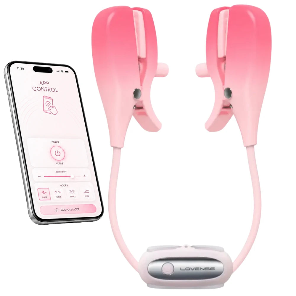 Lovense Gemini Telefon Kontrollü Titreşimli Göğüs Ucu Vibratör