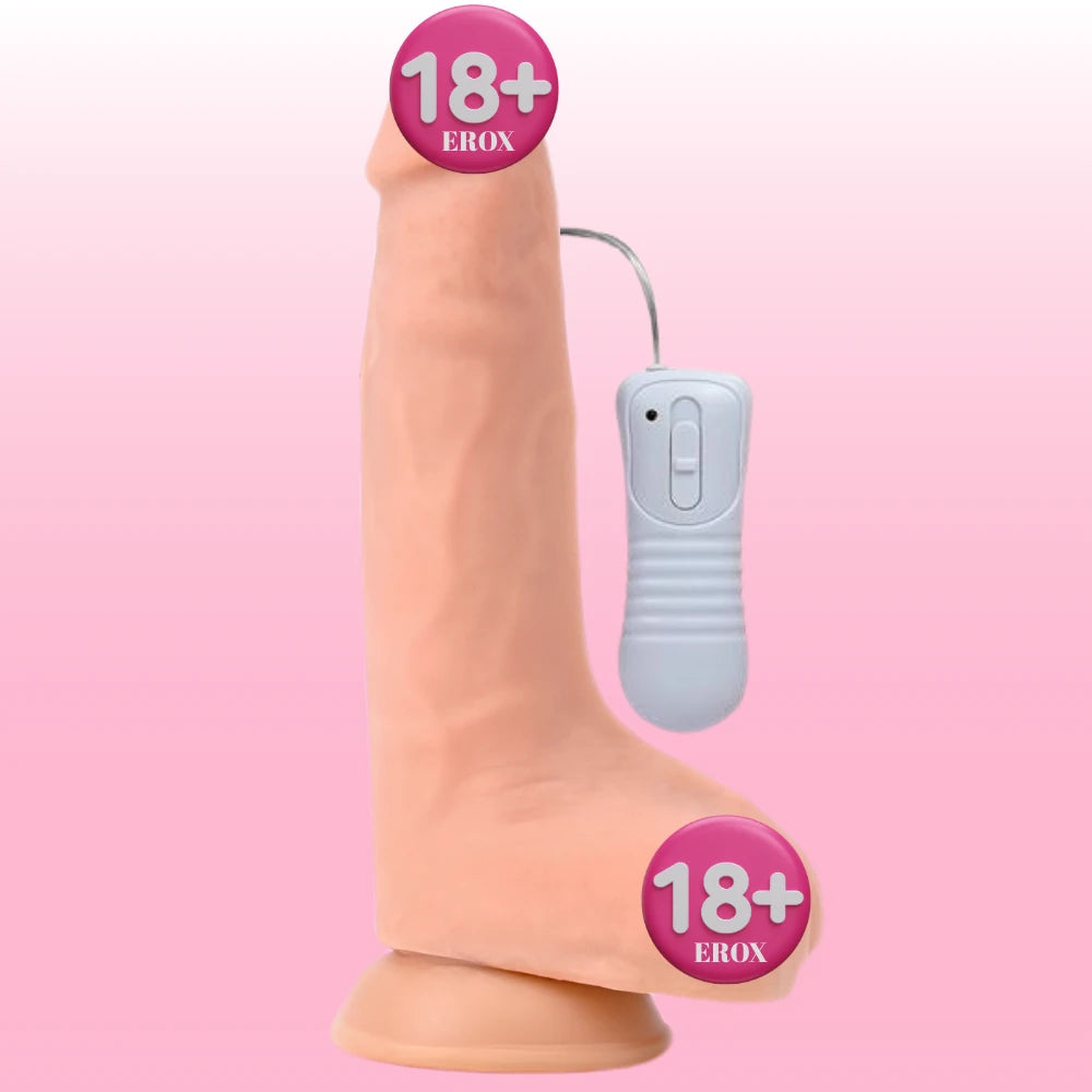 Erox Dildo Series Love Clone 9.5 İnch Hareketli Titreşimli Realistik Penis