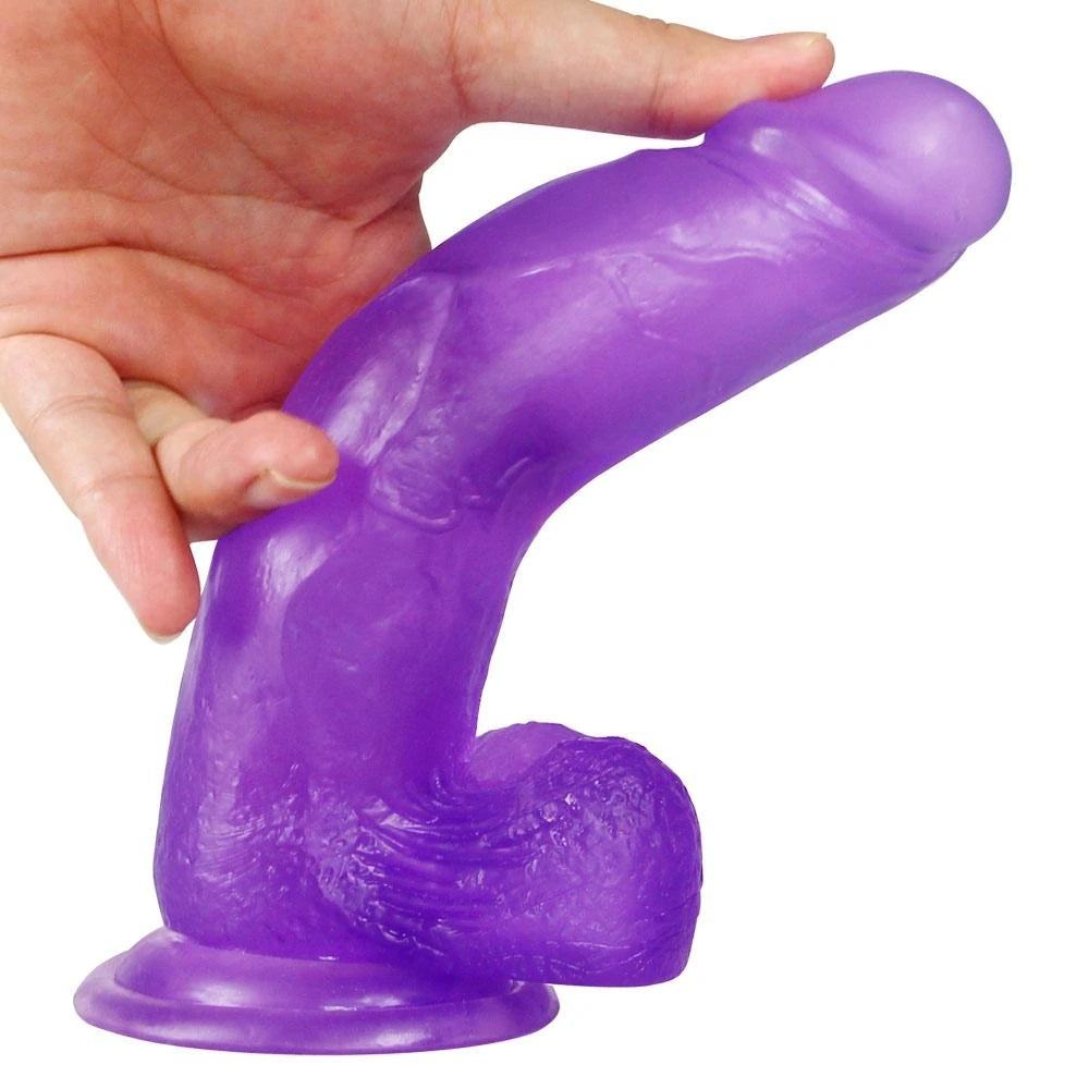 Lovetoy Jelly Studs Purple Large 20 cm Belden Bağlamalı Jel Dildo LV3100