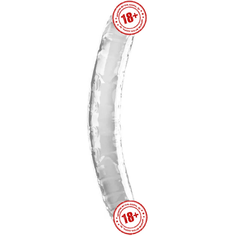 Doc Johnson Cyrstal Jellies 30 Cm Çift Taraflı Realistik Jel Penis-Şeffaf