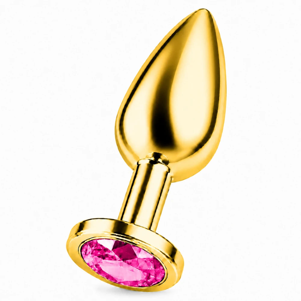 Frowzer Anal Fantasy Luxury Diamond Gold Çelik Pembe Taşlı Metal Anal Plug – Large