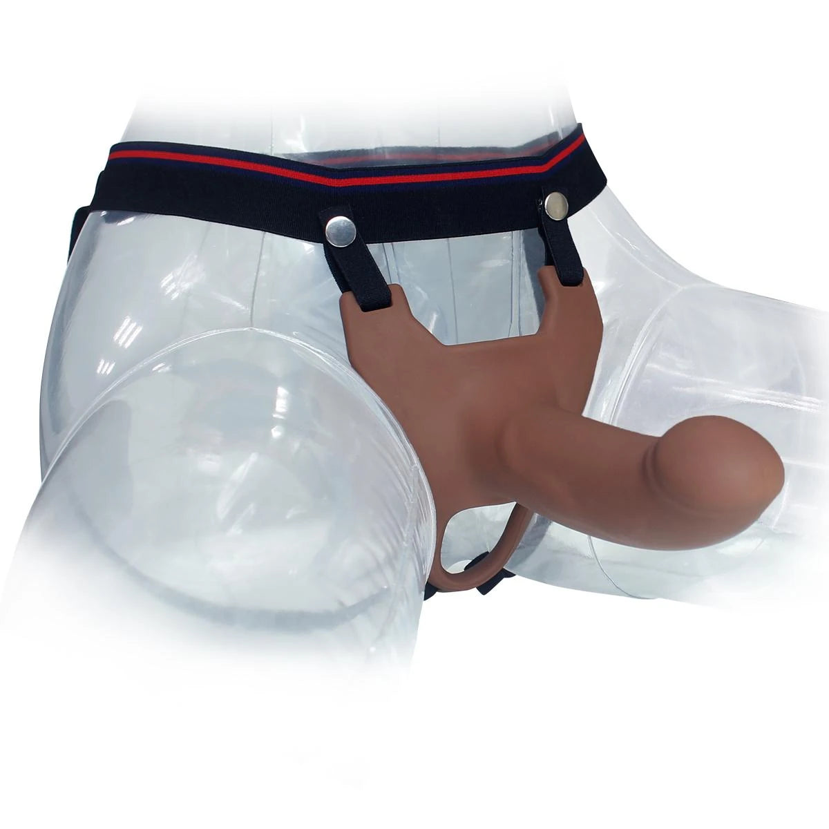 Hollow Strap-On Silicone Curved Dong İçi Boş Kemerli Melez Penis 17 cm