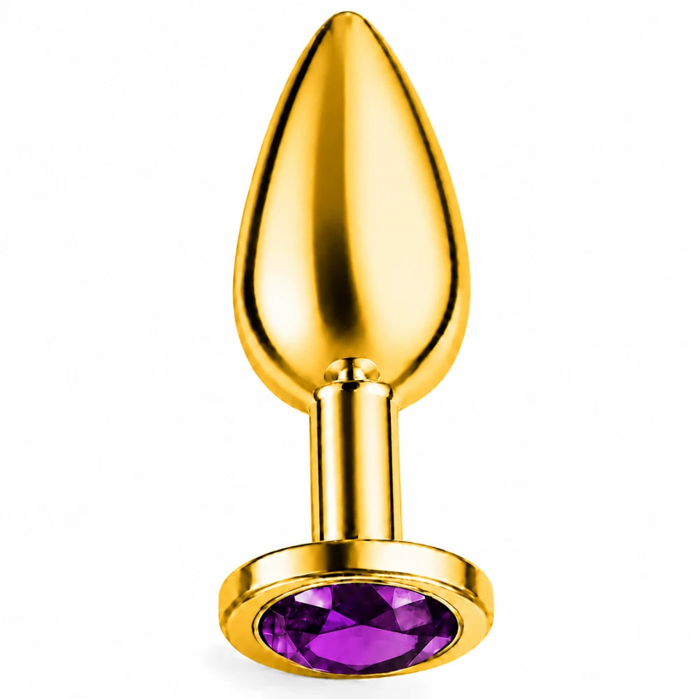 Frowzer Anal Fantasy Luxury Diamond Gold Çelik Mor Taşlı Metal Anal Plug – Small