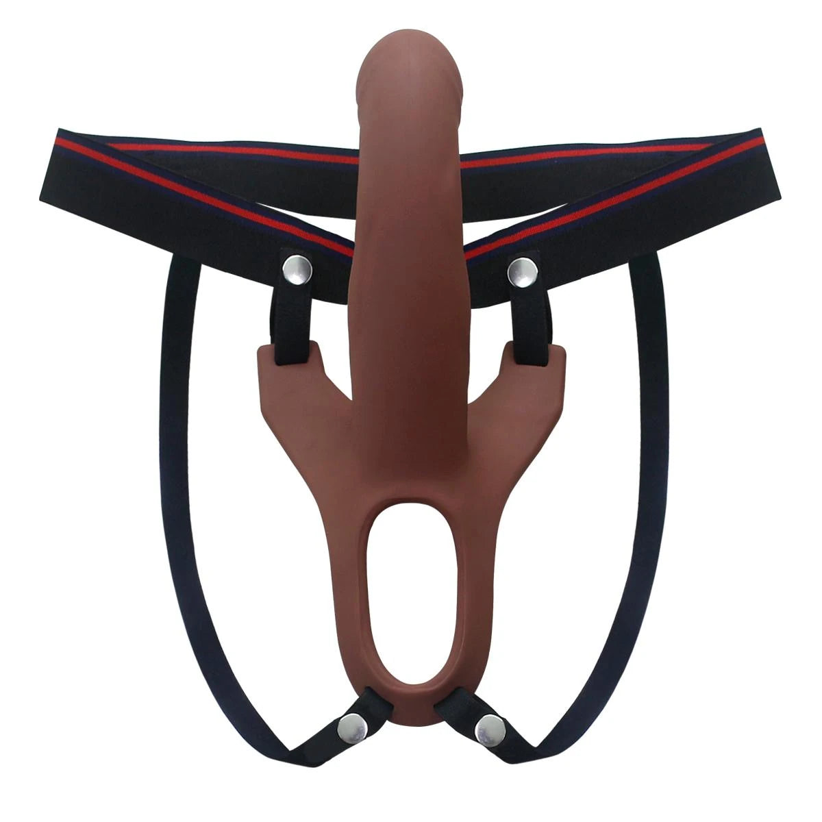 Hollow Strap-On Silicone Curved Dong İçi Boş Kemerli Melez Penis 15 cm