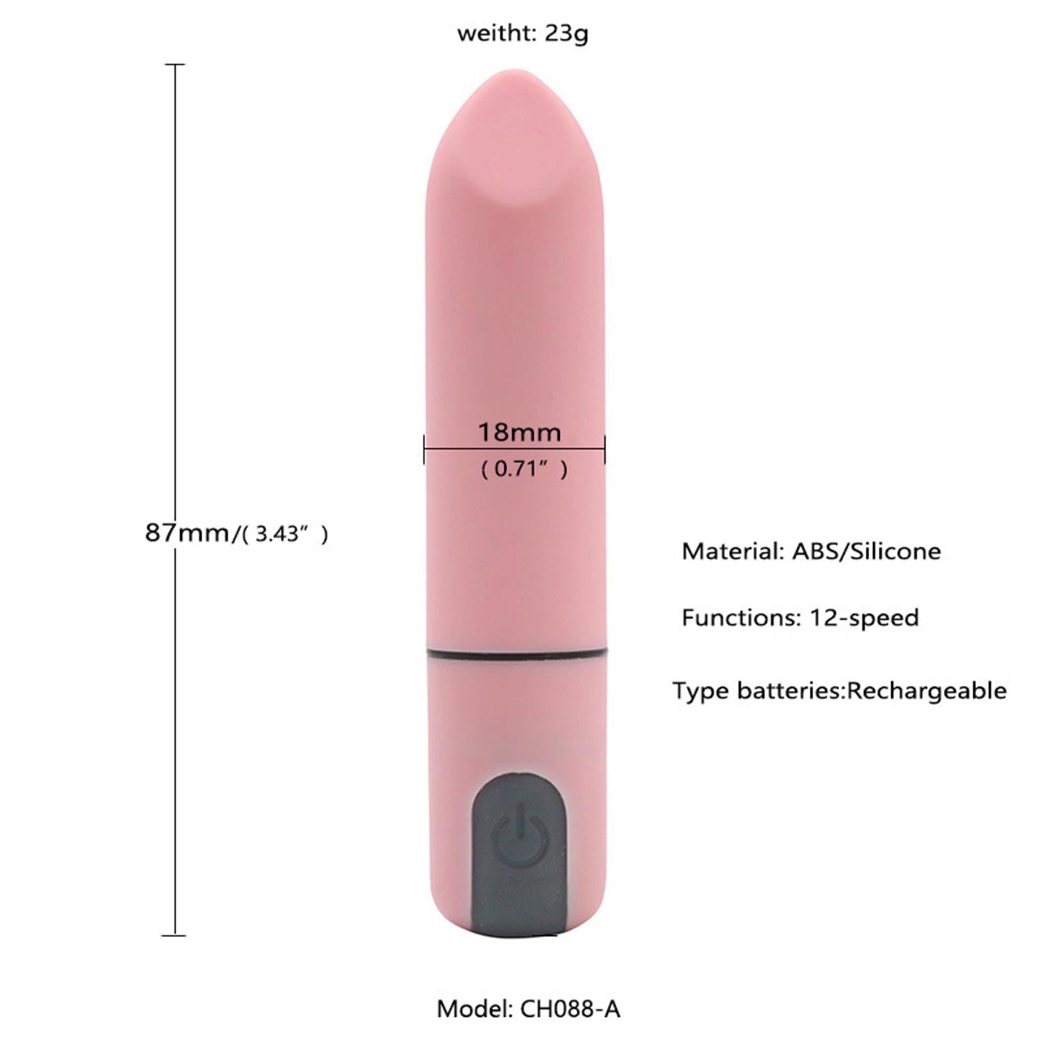 Premium Pembe Şarjlı Kurşun Vibratör 12 Kademeli Sessiz Titreşimli Kompakt Mini Tasarım 8,7 cm