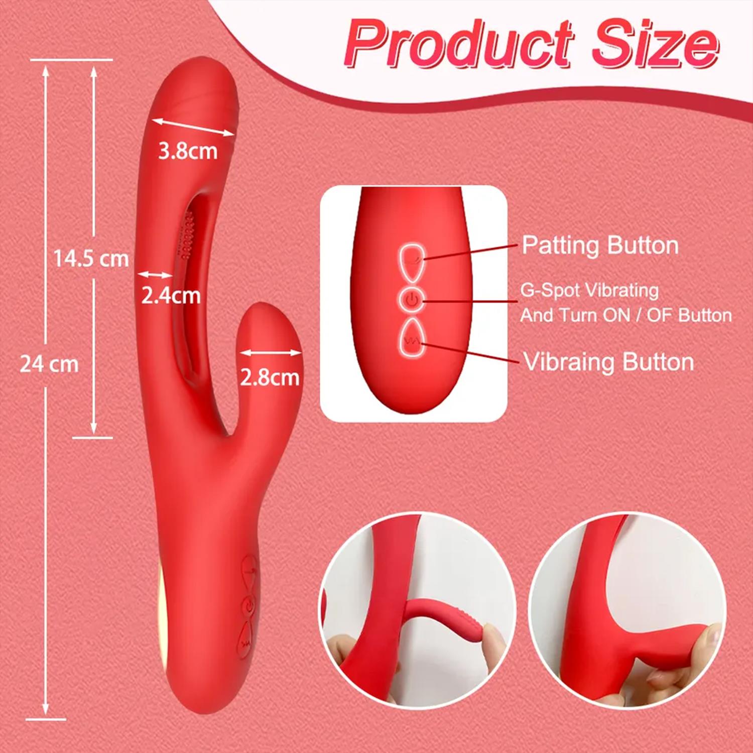 Modern Seri Rabbit Vibratör Dalgalı Uç 3 Mod 7+7 Titreşim Okşamalı Teknolojik Haraketli Vibratör