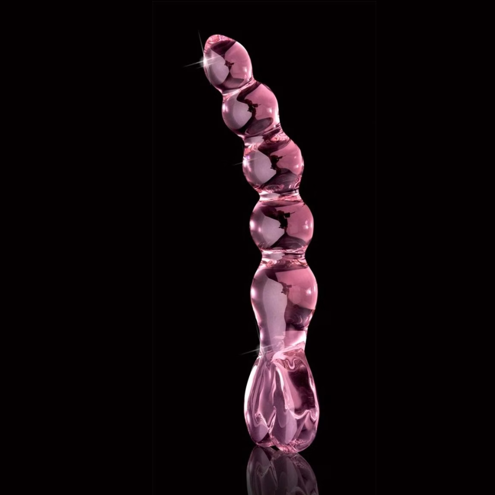 Pipedream Icicles No. 43 Beaded Hand Blown Glass Massager Cam Dildo