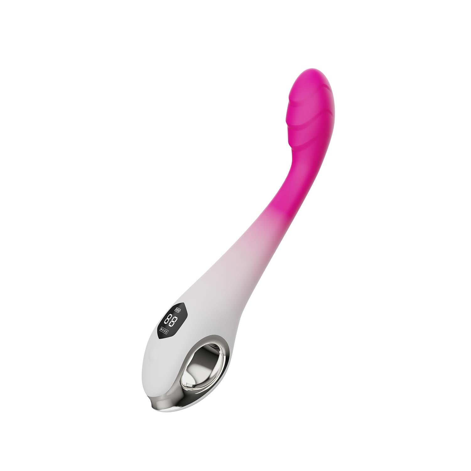 LCD Ekranlı Spiral Dokulu Parmak Form Stimülatör 10 Mod USB Şarjlı Silikon 23,4cm