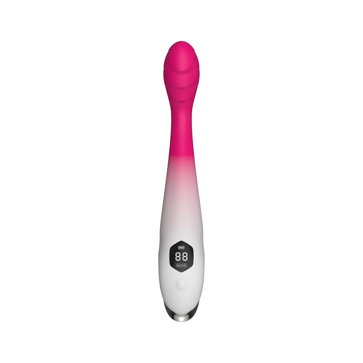 LCD Ekranlı Spiral Dokulu Parmak Form Stimülatör 10 Mod USB Şarjlı Silikon 23,4cm