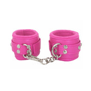 Frowzer Pembe Peluş İç Yüzeyli Metal Zincirli Ayarlanabilir Bilek Kelepçesi